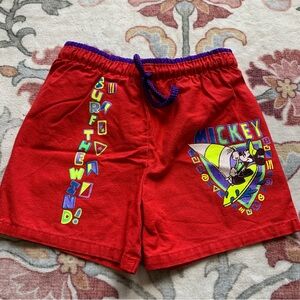 VTG Mickey Mouse Red Kids Swim Shorts